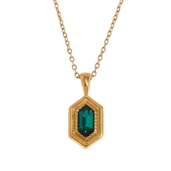 Aellinatey Unique Green Gemstones Necklace Accessory With Gold Plating For All Occasion