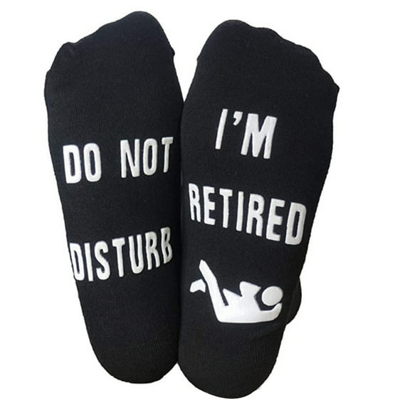 Aellinatey Unisex Funny Sayings Anti-Slip Socks Do Not Disturb Retired Retirement Hosiery