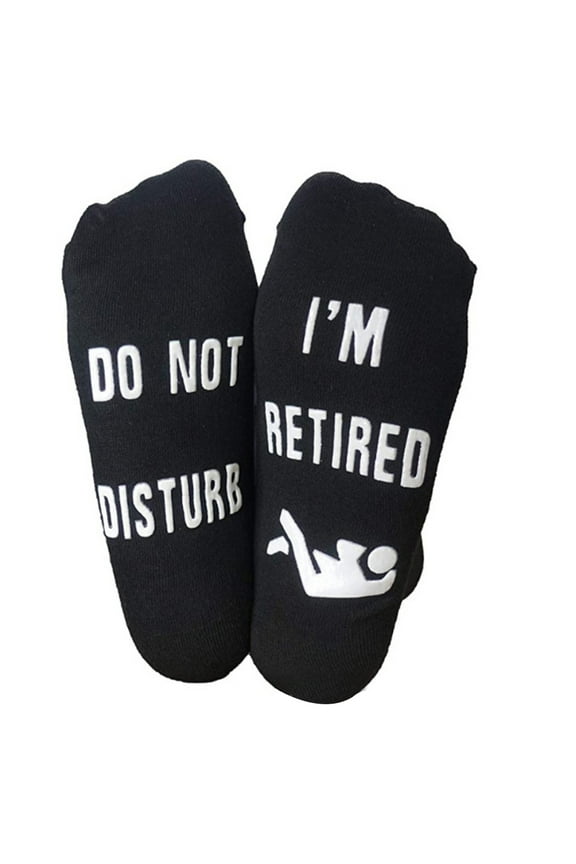Unisex Funny Sayings Anti-Slip Socks Do Not Disturb Retired Retirement Hosiery