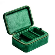 Aellinatey Velvet Rectangular Flannel Jewelry Storage Box Portable Jewelry Organizer Box