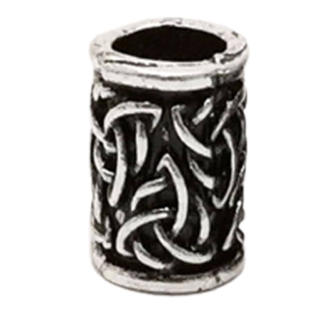 Aellinatey Vintage Hair Braid Beard Dreadlock Beads Tube Viking Rune ...