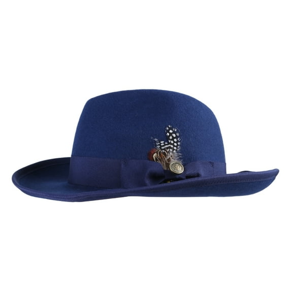 Aellinatey Vintage Wool Felt Fedora Cap Jazzs Hat MagicShow Headdress Carnivals Party Wear