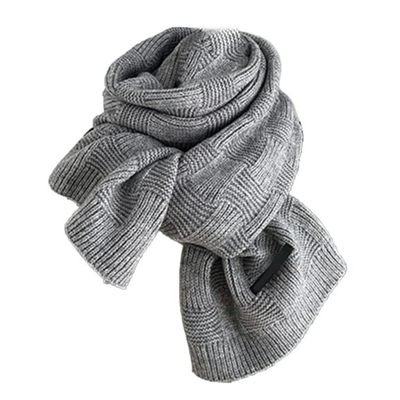 Aellinatey Warm Knitted Scarf Long Neck Scarf Solid Color Shawl For Winter Everyday Wear