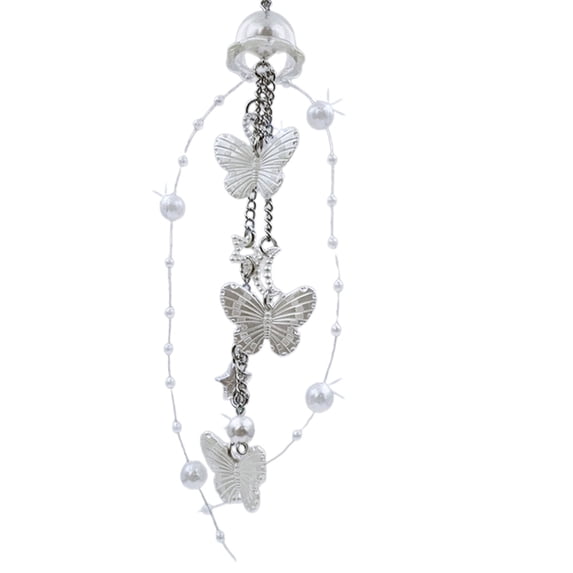 Aellinatey Wind Chime Keyring Unique Pearl Fringe Keychain Phone Strap Lanyard Ornament