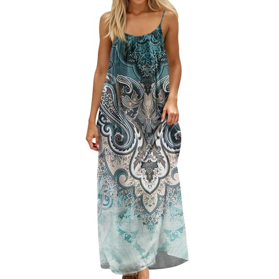Aellinatey Women Backless Cami Dress, Summer Casual Sleeveless House Lounge Dresses, Spaghetti Strap Flowy Long Beach Sundress
