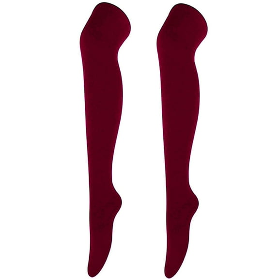 Aellinatey Women Dance Thigh High Stockings Solid Color for Extra Long Warm Over Knee Socks