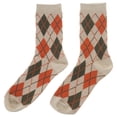 thumbnail image 1 of Aellinatey Women Ethnic Argyle Plaid Print Crew Socks Vintage College Preppy Style Hosiery, 1 of 4
