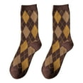 thumbnail image 1 of Aellinatey Women Harajuku Argyle Plaids College Style Middle Tube Calf Socks Japanese Korean Elegant Cotton Crew Socks Hosiery, 1 of 5