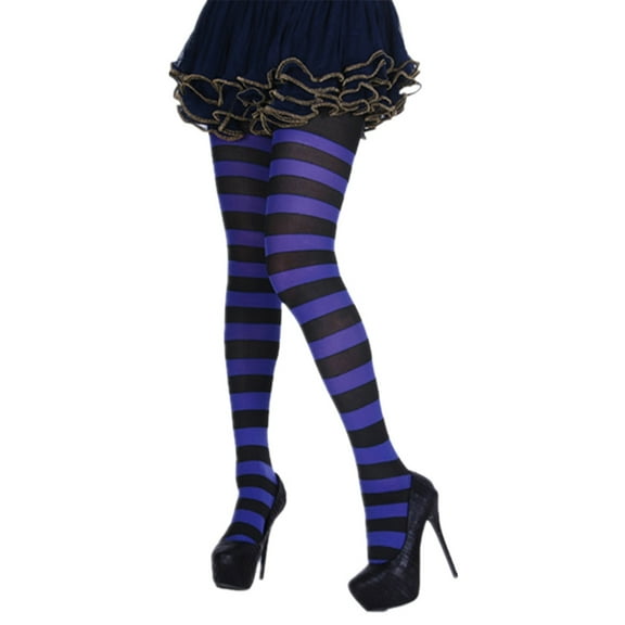 Aellinatey Women Multicolor Striped Tights Stockings Christmas Halloween Cosplay Pantyhose
