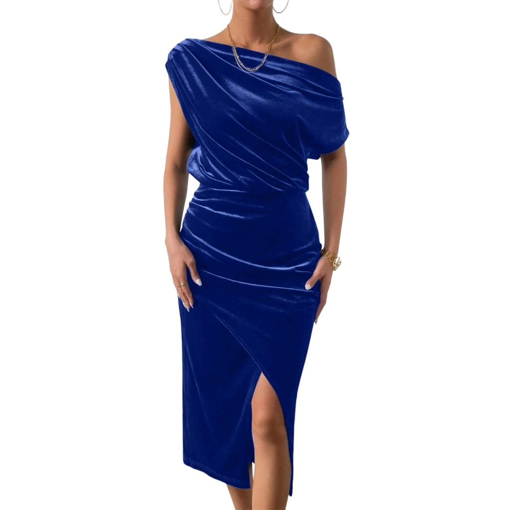 off the shoulder velvet bodycon dress 1960s Off Shoulder Velvet Bodycon Dress