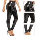 thumbnail image 1 of Aellinatey Women PU Leather Shining Leggings Metallic Bright Slim Pencil Pants Clubwear, 1 of 8