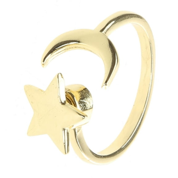 Aellinatey Women Ring Rotating Star Moon Rings Sliding Decoration Relieves Ring