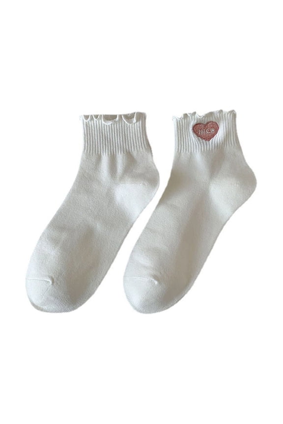 Women Ruffle Socks, Ankle Socks Ruffle Turn-Cuffs Lovely Frilly Crew Socks