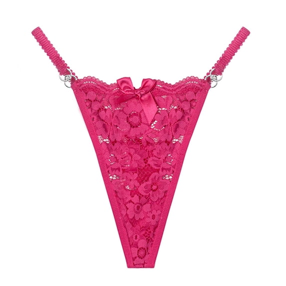 Aellinatey Women Sexy Low Waist Thongs See Through Lace Briefs T-Back Lingerie Underwear