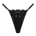 thumbnail image 1 of Aellinatey Women Sexy Low Waist Thongs See Through Lace Briefs T-Back Lingerie Underwear, 1 of 16