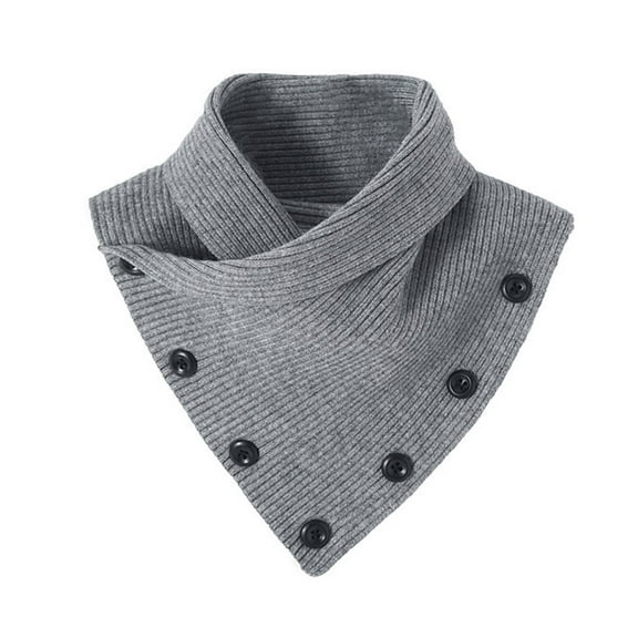 Aellinatey Women Winter Knitted Turtleneck False Fake Collar Buttons Solid Color Short for Triangle Scarf Wrap Windproof Neck Warme