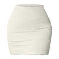 thumbnail image 1 of Aellinatey Women's Basic Ribbed Knit Stretchy Elastic Short Mini Pencil Bodycon Skirt, 1 of 13