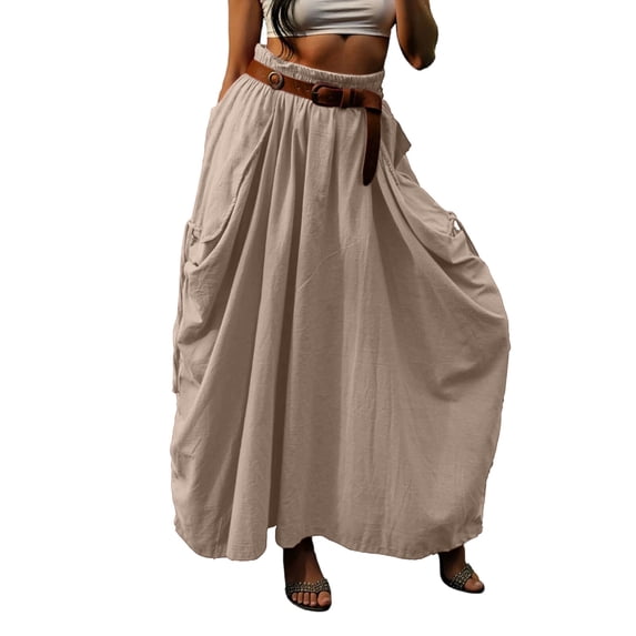 Aellinatey Women's Bohemian long skirt with pockets,