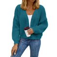 thumbnail image 1 of Aellinatey Women's Button Up Cropped Cardigan Sweaters Chunky Knit Long Sleeve Trendy Cardigans, 1 of 9