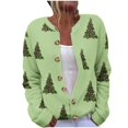 thumbnail image 1 of Aellinatey Women's Christmas Plus Size Printed Button Cardigan Winter Warm and Comfortable Chunky Knit Tops Coat, 1 of 8