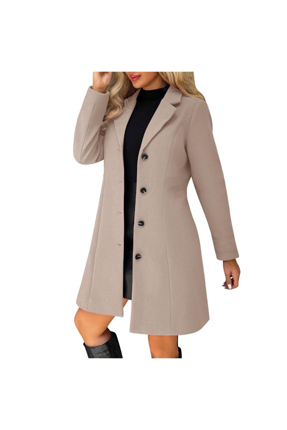 Women's Thick Stand Collar Single Breasted Fashion Trench Coat Fashion