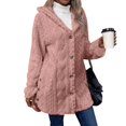 thumbnail image 1 of Aellinatey Women's Wool Jacket Button-Down Jacket Hooded Side-Open Cardigan Jacket, 1 of 20