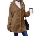 thumbnail image 1 of Aellinatey Women's Wool Jacket Button-Down Jacket Hooded Side-Open Cardigan Jacket, 1 of 20
