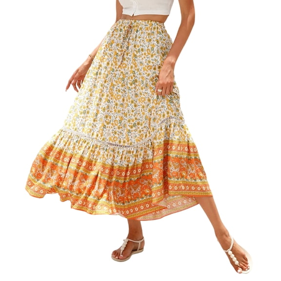 Aellinatey Women's cruise ship casual high tie maxi dress, perfect for a beach vacation.