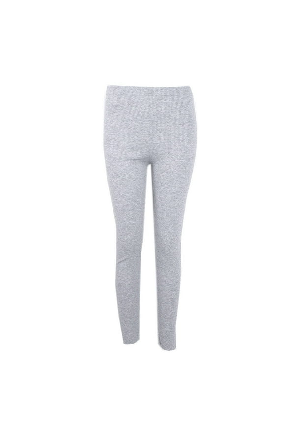 Womens Autumn Warm Ankle Length Leggings Cotton Ribbed Knit Striped Elastic Tights Plain Solid Color Basic Skinny Pants