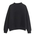 thumbnail image 1 of Aellinatey Womens Casual Loose Long Sleeve Sweatshirt Solid Color Mock Neck Pullover Top, 1 of 21