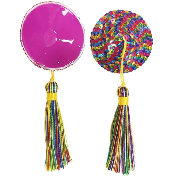 Aellinatey Womens Colorful Sequins Nipple Cover Reusable Adhesive Pasties Breast Sticker