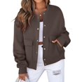 thumbnail image 1 of Aellinatey Womens Crop Jacket Long Sleeve Shacket Lightweight Fall Casual Coat with Pockets, 1 of 10