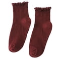 thumbnail image 1 of Aellinatey Womens Lolitas Ruffle Ankle Socks Breathable Cotton Socks Frilly Crew Socks, 1 of 21