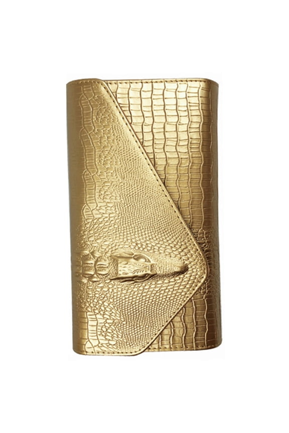 Womens Long Wallet PU Leather Purse Alligator Pattern PU Leather Handheld Bag