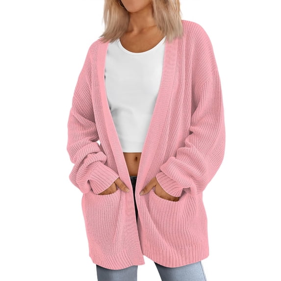 Aellinatey Womens Oversized Cardigans Soft Knit Cardigan Sweater with Pockets