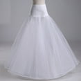 thumbnail image 1 of Aellinatey Womens White 1 Hoop A Line Two Layers Petticoat Bridal Wedding Dress Elastic Wai, 1 of 6