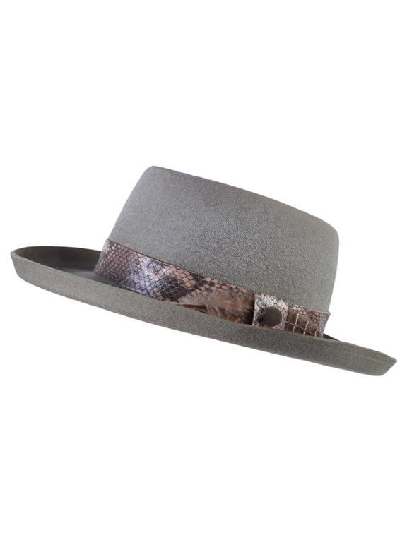 Wool Homburg Top Hat Western Rancher Hat for Dinner Outdoor Casual Wear