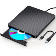 Aelrsoch External Bluray DVD Drive, USB 3.0 and Type-C Blu-Ray Burner 3D Portable Optical CD Drive Plaid Compatible with Windows XP/7/8/10, MacOS for MacBook, Laptop, Desktop