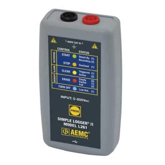 Aemc Instruments Voltage Data Logger,0 to 600VAC/DC L261