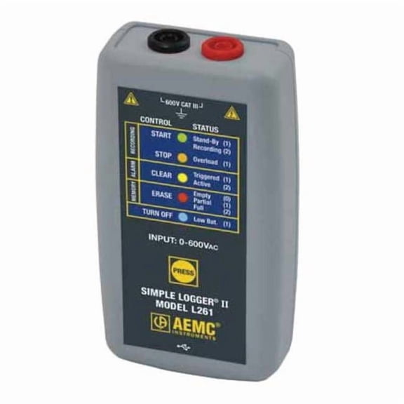 Aemc Instruments Voltage Data Logger,0 to 600VAC/DC L261