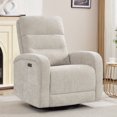 thumbnail image 1 of Aemeios Swivel Chenille Rocker Glider Power Rocking Recliner with USB and Type-C Ports, Camel, 1 of 9
