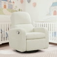 thumbnail image 1 of Aemeios Swivel Manual Recliner Chair Teddy Fabric Nursery Glider Rocker Recliner, White, 1 of 10
