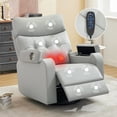 thumbnail image 1 of Aemeios Swivel Power Recliner Chair with Massage and Heat, Single Timing Massage Rocking Chair with USB Port and Cup Holders, Rocker Sofa with Storage Space for Living Room Home Theater, Dakr Gray, 1 of 9