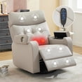 thumbnail image 1 of Aemeios Swivel Power Recliner Chair with Massage and Heat, Single Timing Massage Rocking Chair with USB Port and Cup Holders, Rocker Sofa with Storage Space for Living Room Home Theater, Light Gray, 1 of 9