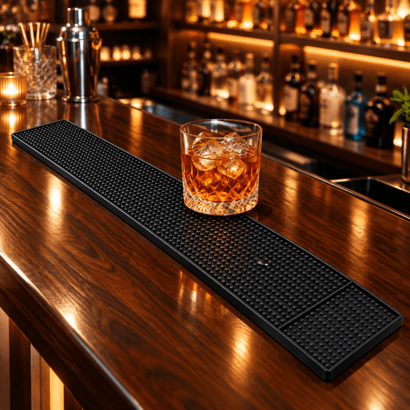 Black Spill Bar Mats | Drying, Durable and Stylish Spill Mats for Bars, Restaurants, Coffee Shops, Bar Mats for Countertop and Table Top, Non-Slip & Non-Toxic Mats