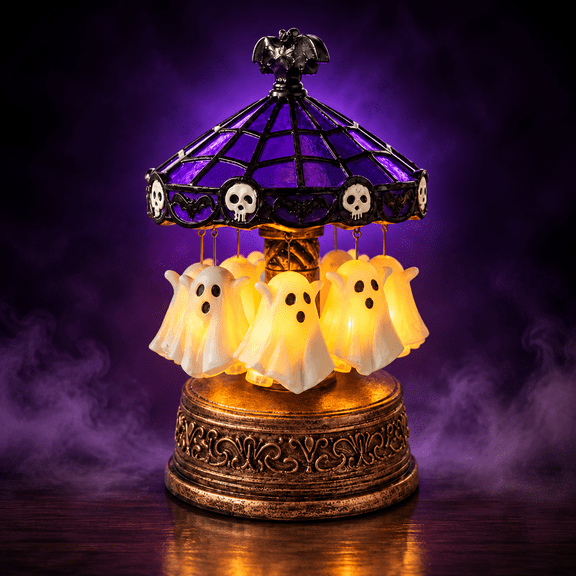 Aemutady Halloween Ghost Carousel Night Light with Individual Switches