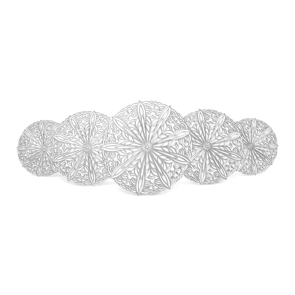 Aemutady Small Table Runner Silver Heat Resistant Vinyl Table Cover for Dinner Party Wedding Decor 35.4*13 Inch