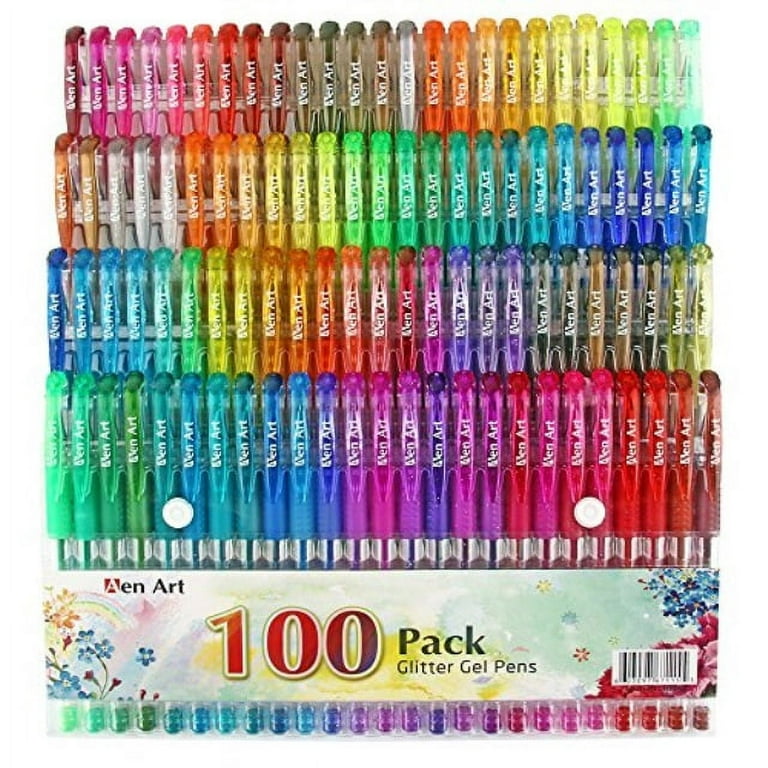 Glitter Gel Pen Aen Art Set Of 100 Unique Colors Glitter Pens