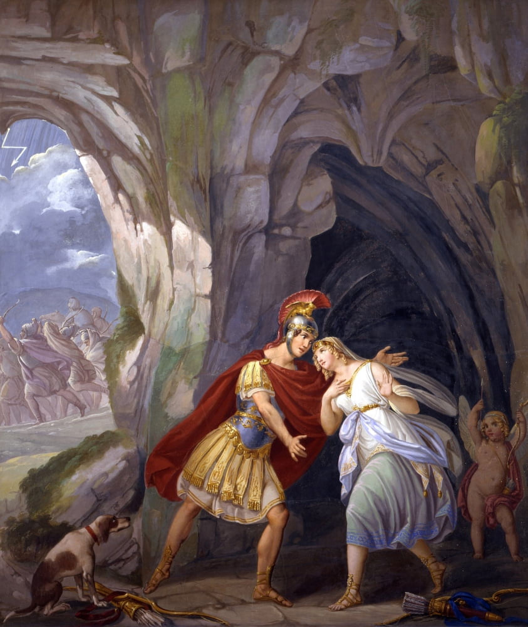 Aeneas And Dido In The Cave Canvas Art - (18 x 24)