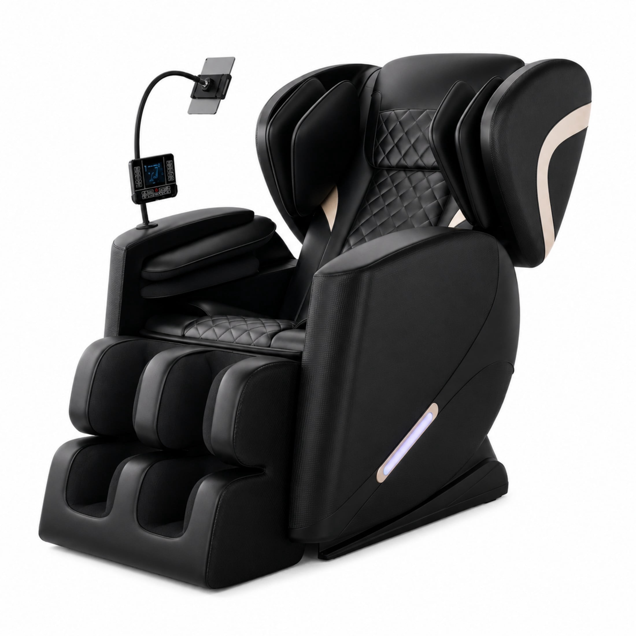 Aenkyo Full Body Zero Gravity Massage Chair Recliner with 6 Fixed Rollers, Foot Massage, Heating and Bluetooth, Black